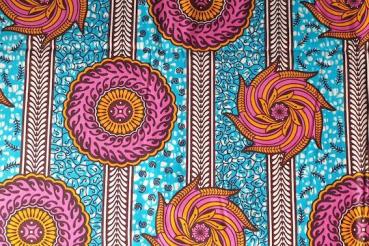 Preview: PINK ROLLER COASTER Waxprint Stoff